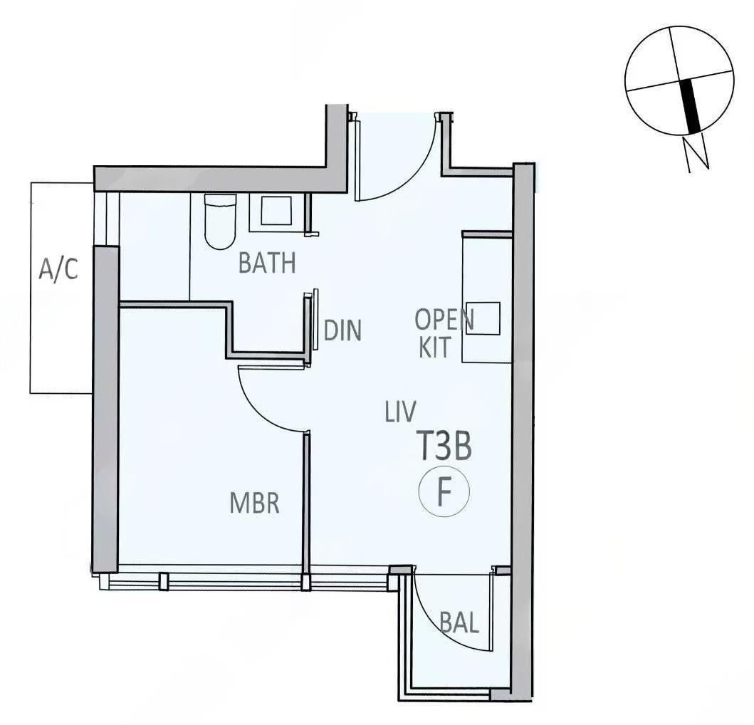柏傲庄 1房戶型圖則